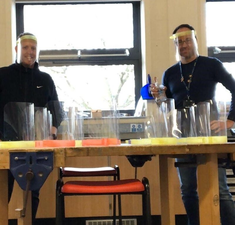 Tuxford Academy staff making PPE masks