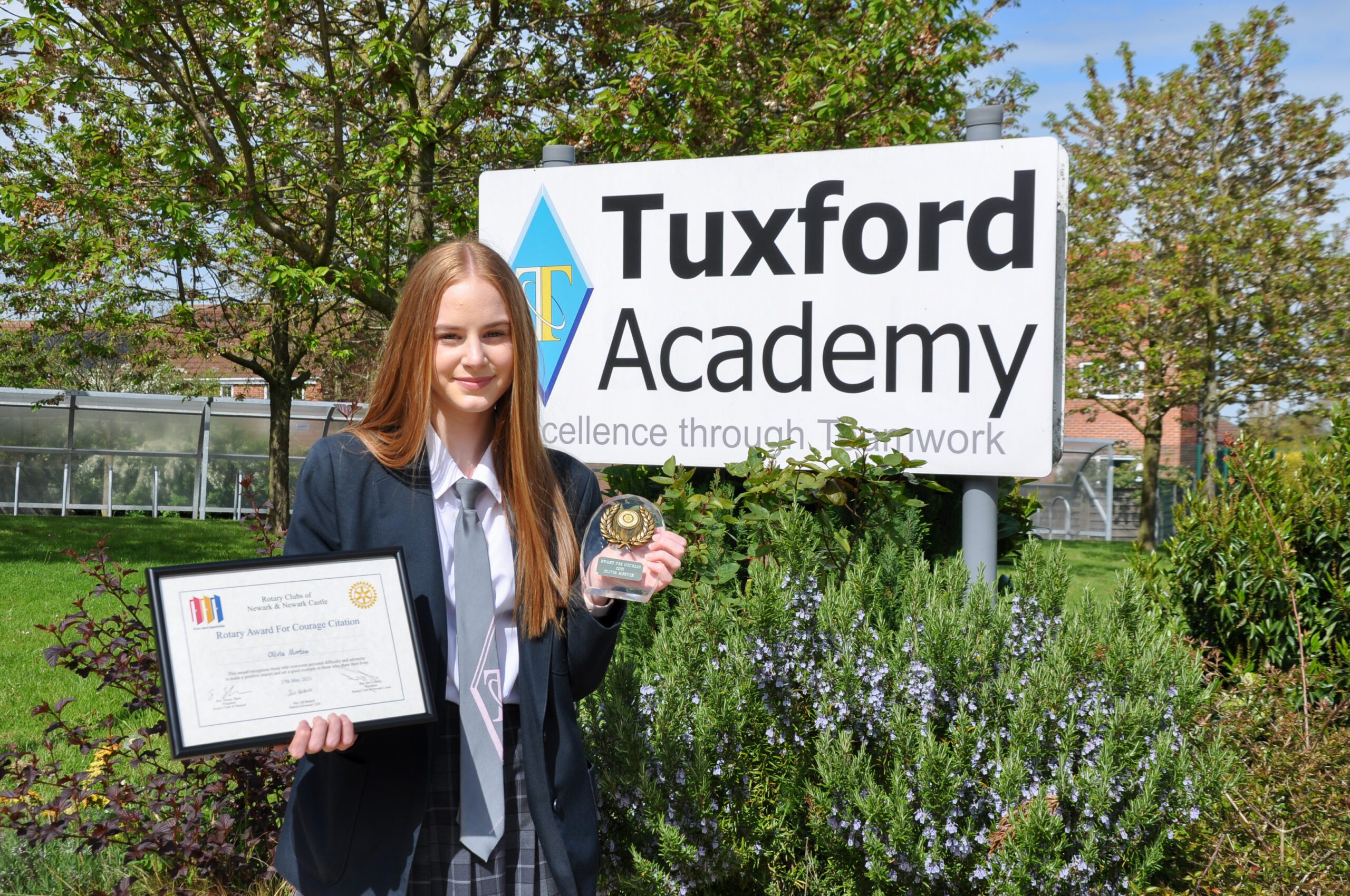 student-olivia-wins-child-of-courage-award-tuxford-academy