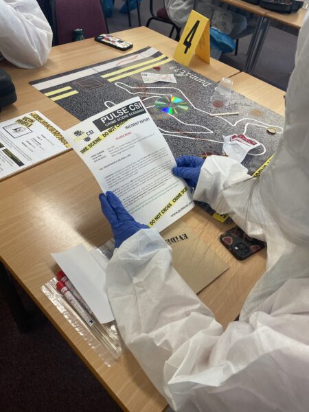 CSI workshop mock murder scene