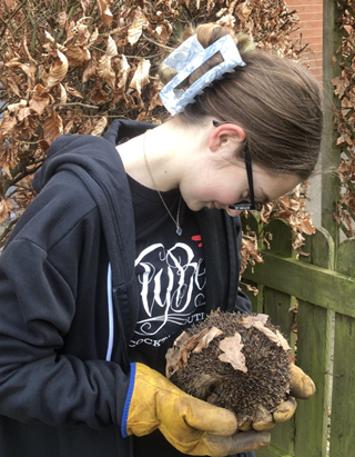 Eva with hedgehog