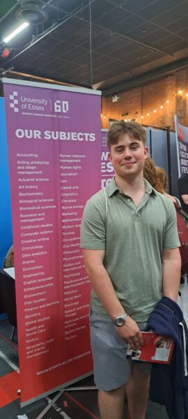 Post 16 student at UCAS exhibition