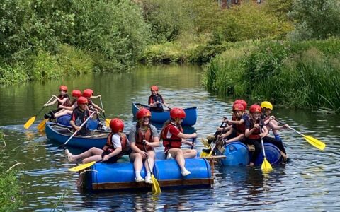 Year 7 students canoeing