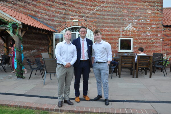 students at post 16 party with Mr Wray