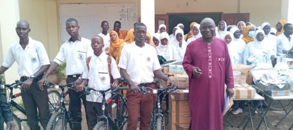 Gambia secondary school with bikes