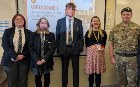 students meeting christine from peterhouse cambridge