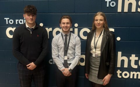 three post 16 students, two male, one female