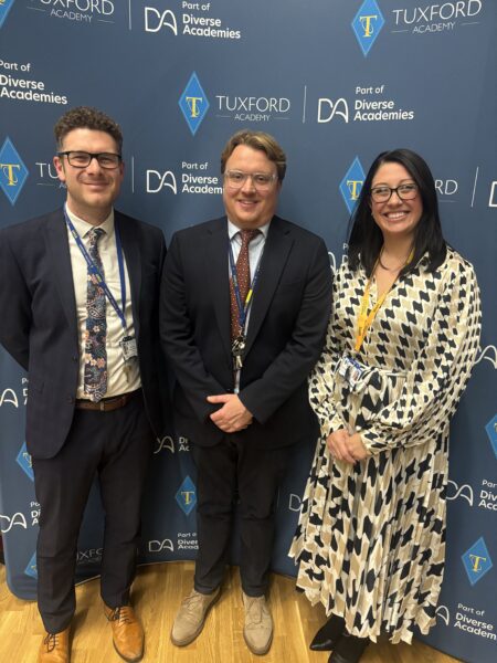 2 male teachers and one female teacher. 